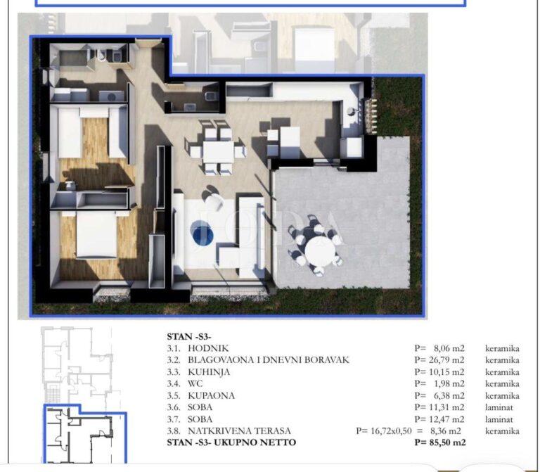 DVOSOBNI STAN U PRIZEMLJU URBANE VILLE | Adriatic Real
